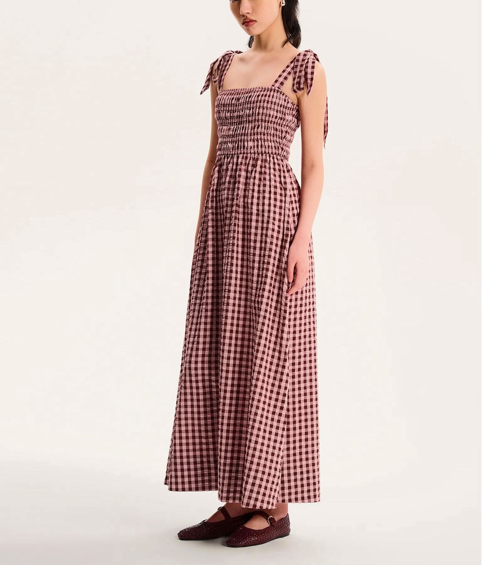 Rosy Picnic Maxi Dress
