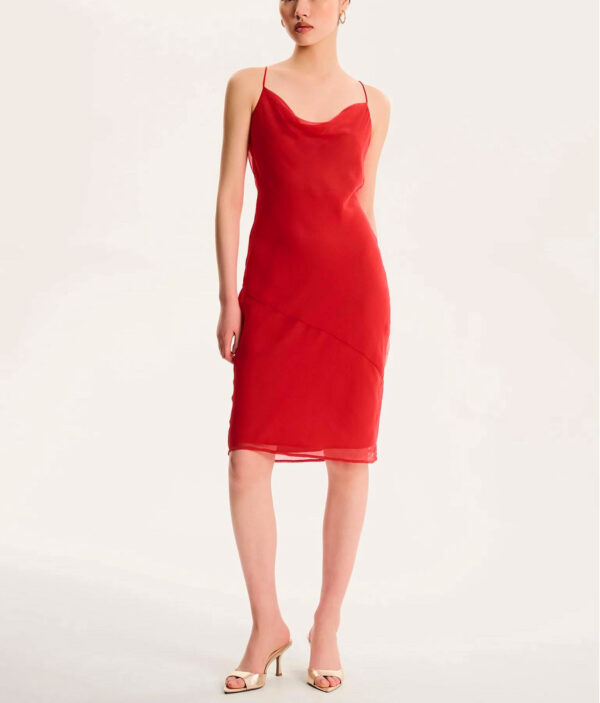 Kiki Flame Cowl Dress