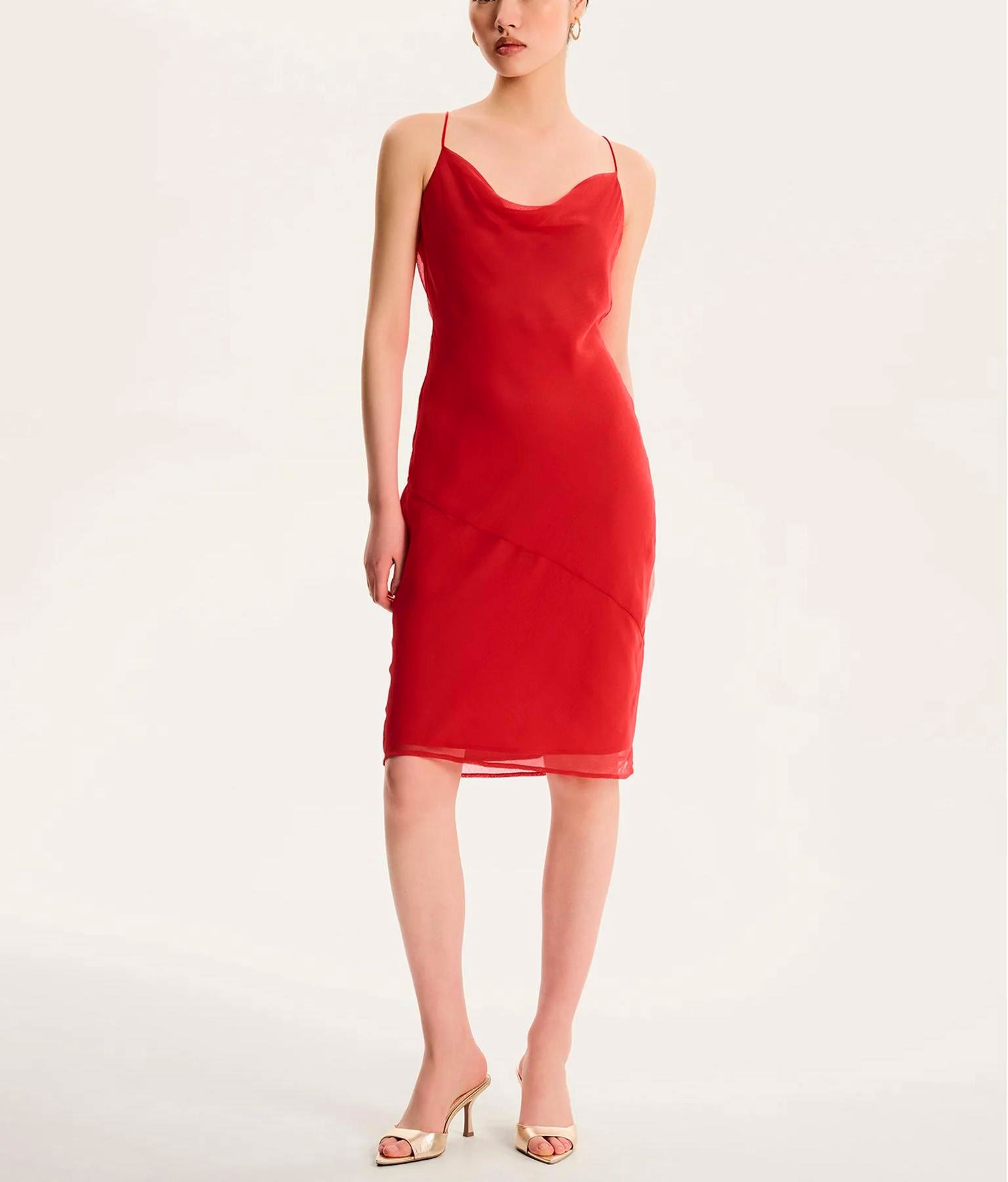 Kiki Flame Cowl Dress