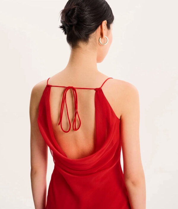 Kiki Flame Cowl Dress