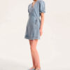 Denim Bloom Wrap Dress