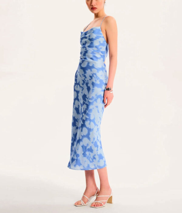 Tideprint Cowl Dress